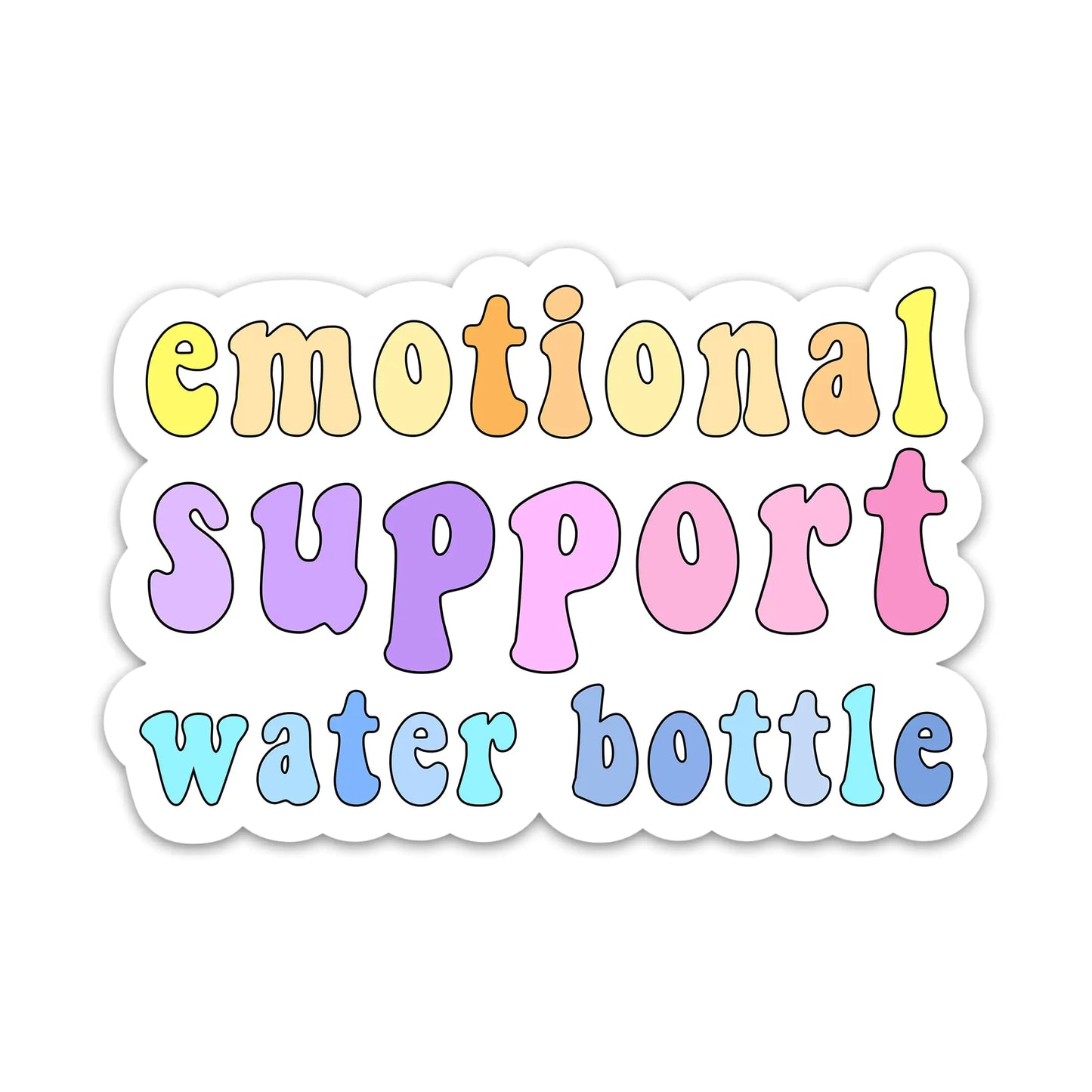 3PCs Emotional Support Water Bottle Wellness Sticker Colorful Self Care Mental Health Sticker Hydration Vinyl Waterproof Stickers for Laptop Water Bottle Tumbler Health Awareness Decals (3 Inches)