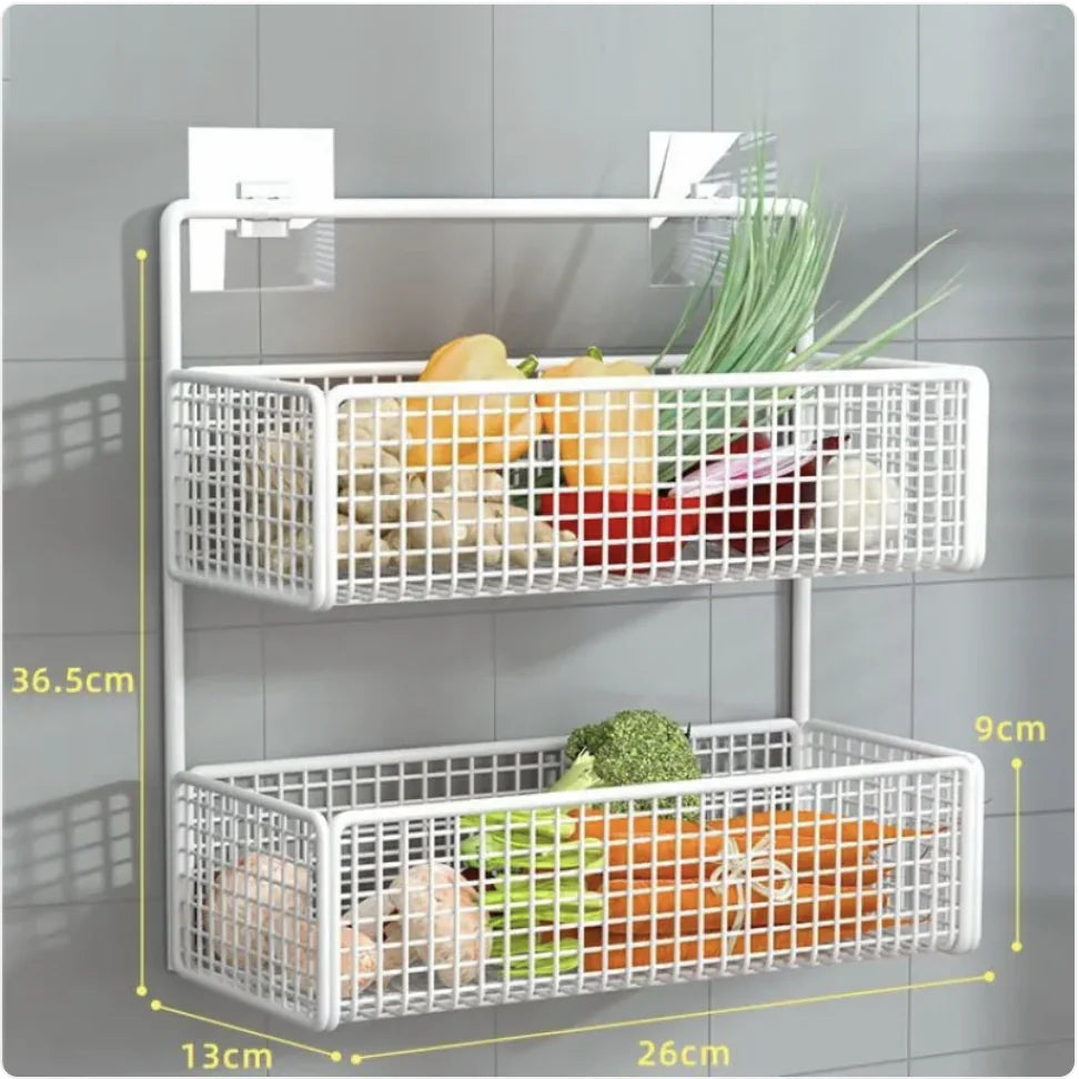 Adhesive Wall-Mounted Kitchen Basket Shelf