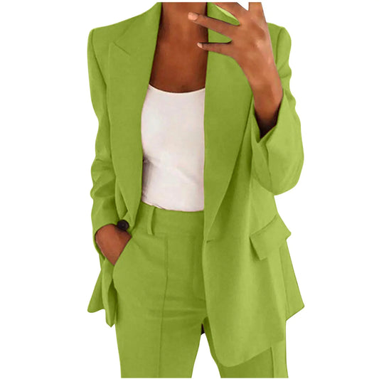 Tapanet Blazer Sets Women 2 Piece Outfits Business Casual Outfits 2025 Dressy Casual Pant Suits Plus Size Wide Pants Suit Set