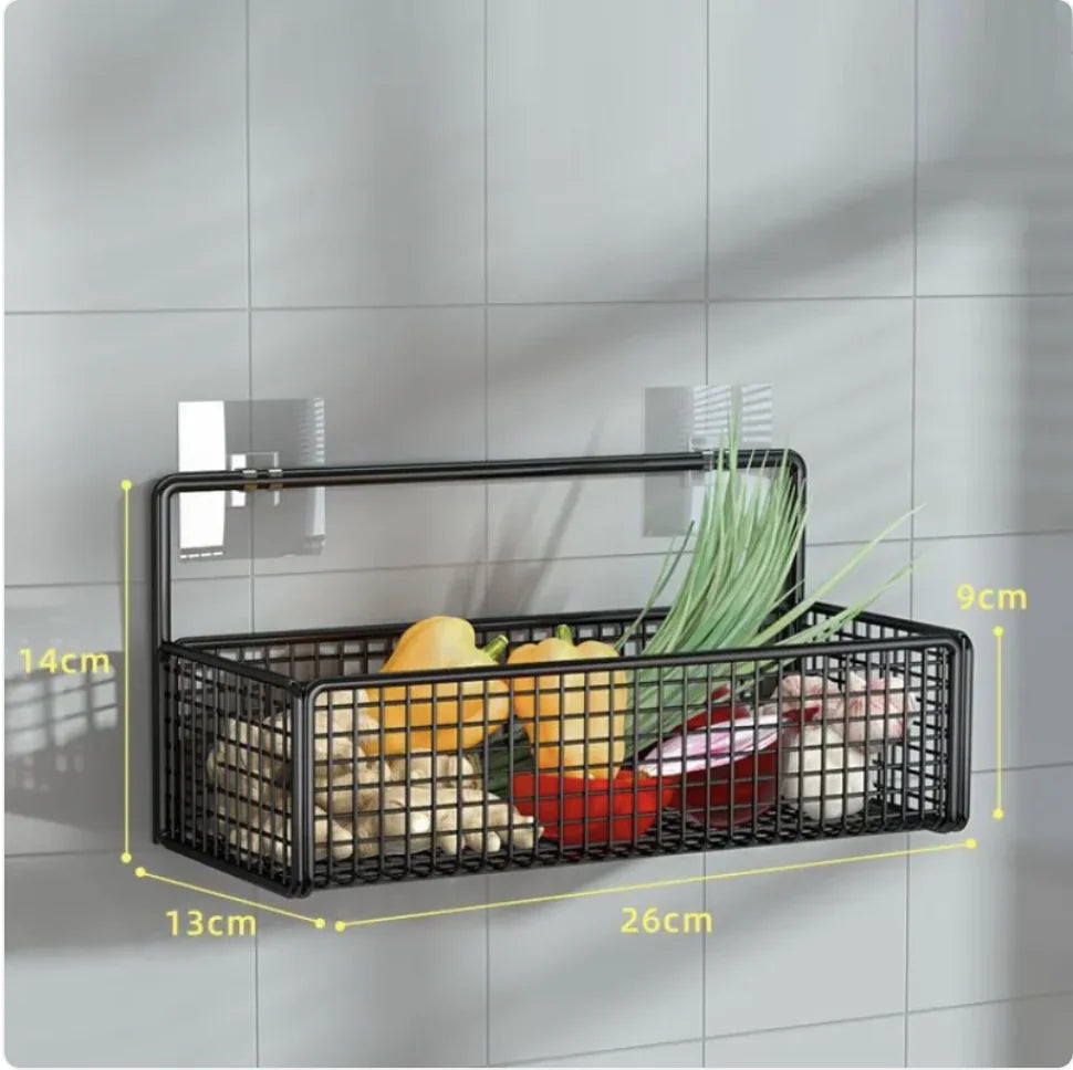 Adhesive Wall-Mounted Kitchen Basket Shelf