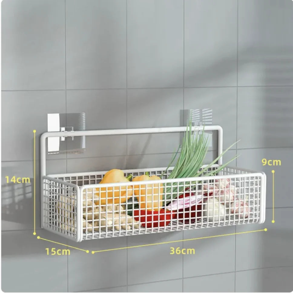 Adhesive Wall-Mounted Kitchen Basket Shelf