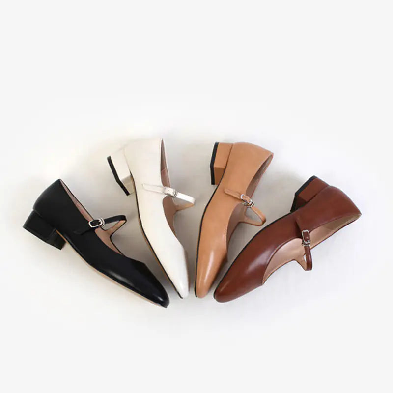 Vintage Mary Jane Shoes - Round Toe Flat Slip-On