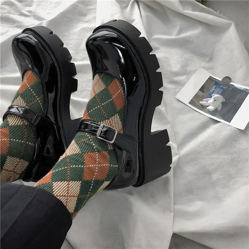 Mary Jane Chunky Heel Vintage Style Shoes