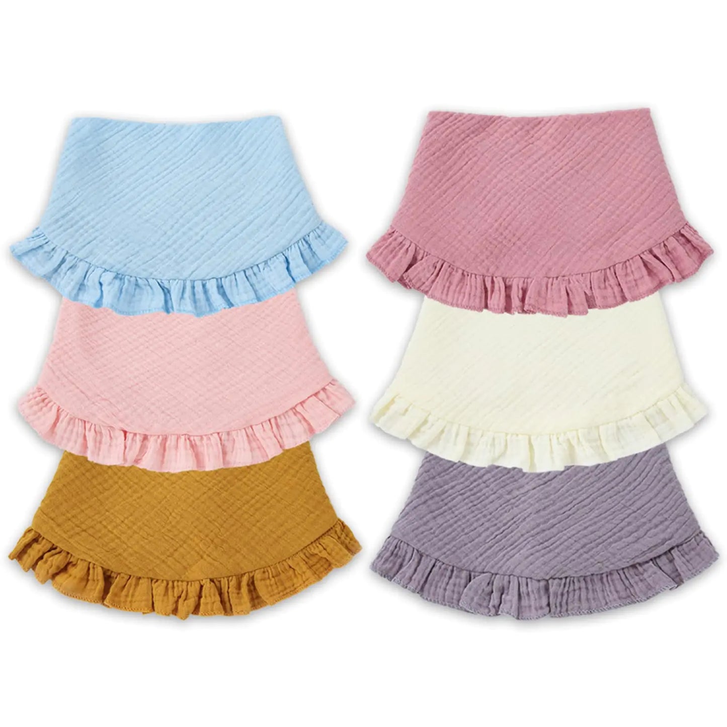 Baby Bibs Muslin Bibs Drooling Teething Bibs 4-Layer Organic Muslin Cotton for Girls Absorbent& Soft& Breathable Adjustable Scarf Muslin Baby Bibs for Girls