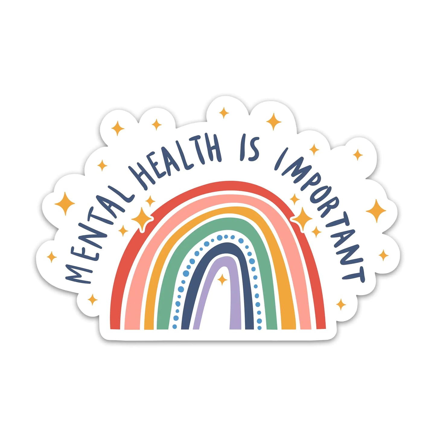 (3PCs) Mental Health is Important Sticker Rainbow Heart Mental Health Awareness Waterproof Vinyl Stickers for Laptop Water Bottle Tumbler Phone Self Care Decals for Adults Teens (3 Inches)