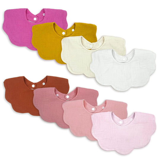 EllieHouse Baby Bibs for Girls Boys 8 Pack Muslin Bibs Drool Bibs Teeth Bibs 4-Layer Muslin Cotton Super Absorbent Muslin Baby Bibs for Baby Girls Boys Teething Bibs Drooling Baby Bibs