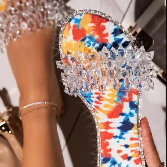 Rivet-Embellished European and American Style Slippers