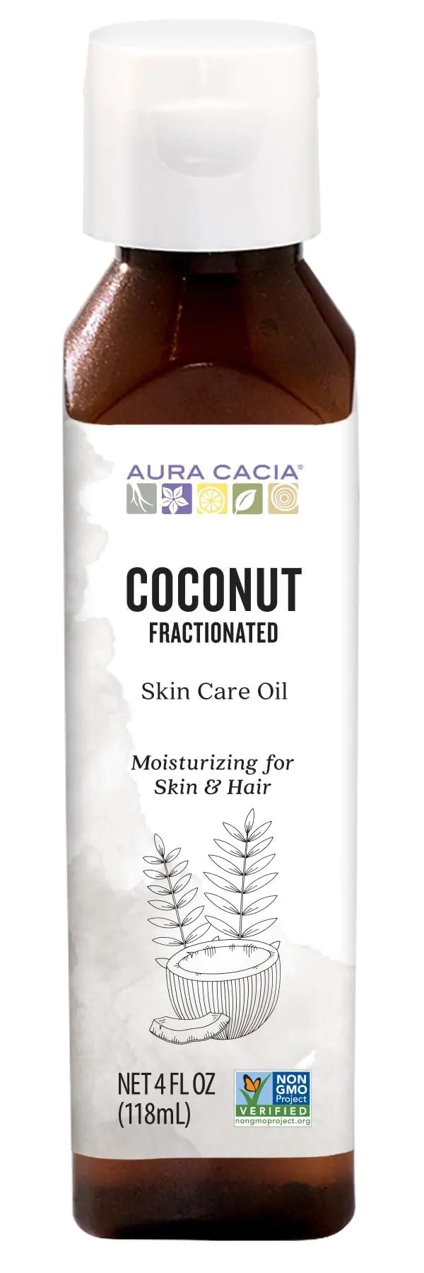 Aura Cacia Fractioned Coconut Oil Skin Care Oil 4 Fl Oz