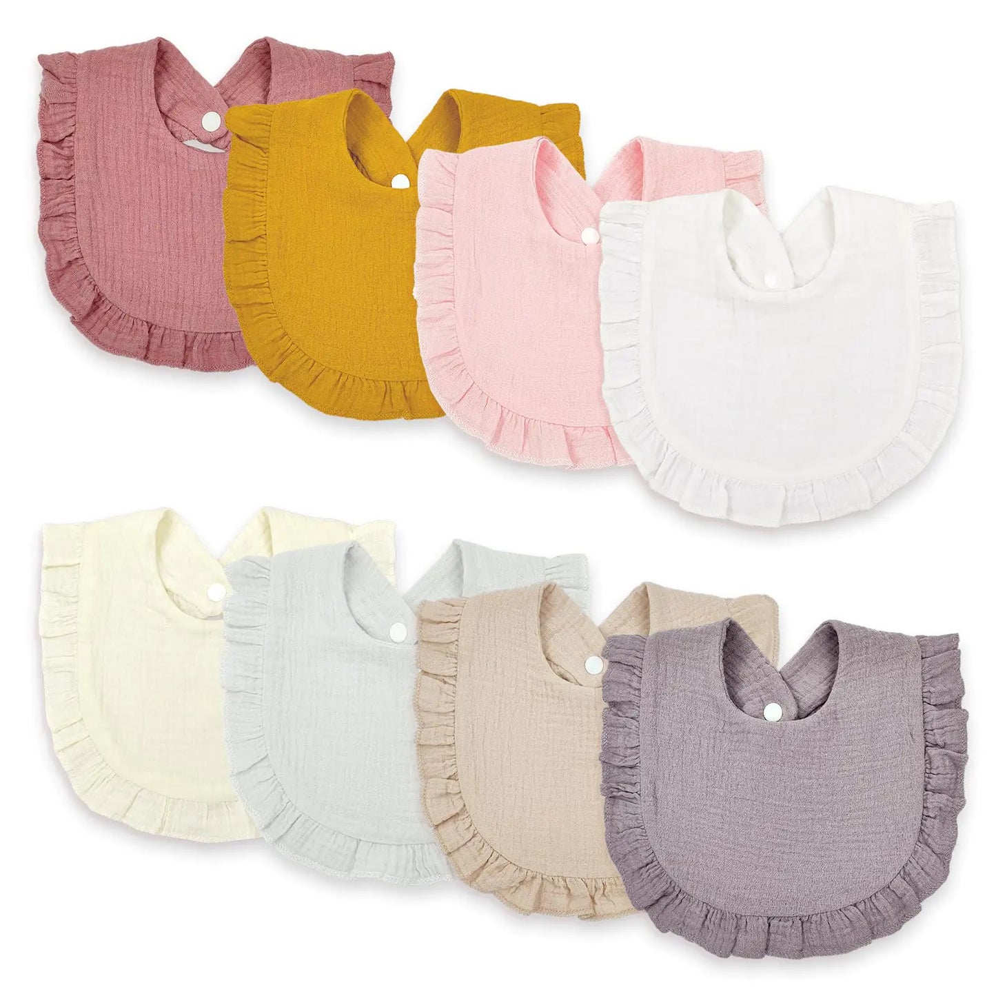 EllieHouse Baby Bibs for Girls Boys 8 Pack Muslin Bibs Teething Bibs Drooling Baby Bibs 4-Layer Muslin Muslin cotton Super Absorbent Muslin Baby Bibs for Baby Girls Boys Drool Bibs Teeth Bibs