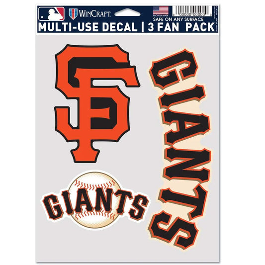 Wincraft MLB San Francisco Giants Decal Multi Use Fan 3 Pack Team Colors One Size